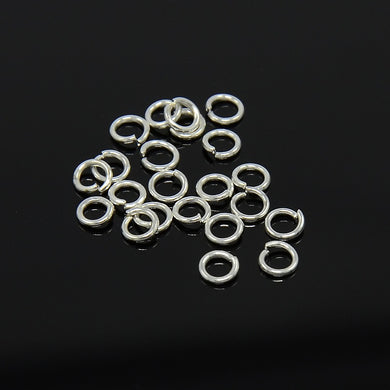 Iron  4 x 0.7mm Open Unsoldered Silver Colour Jump Rings Pack Of 110