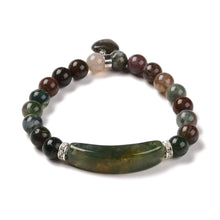 Load image into Gallery viewer, Natural Indian Agate Beads Stretch Bracelet One Size