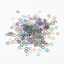 Load image into Gallery viewer, Pack of 500 Multi Colour 1 x 8mm 18 Gauge Aluminium Jump Rings