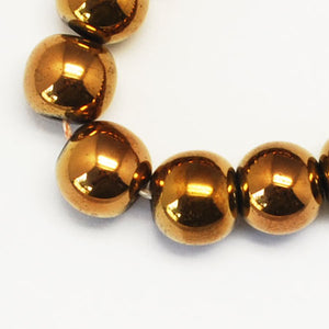 Strand 62+ Copper Hematite (Non Magnetic) 6mm Plain Round Beads