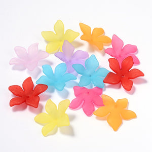 Mixed Lucite 29 x 27mm Flower Beads Pack Of 20
