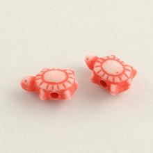 Load image into Gallery viewer, Pack of 100 Mixed Colour Opaque Acrylic Tortoise Beads 10 x 6mm