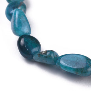 Natural Apatite Tumbled Stone Nugget Stretch Bracelet One Size