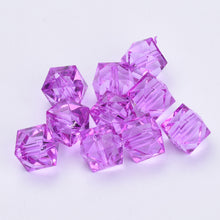 Load image into Gallery viewer, Acrylic Faceted Cube Beads 8mm Pack of 100 – Purple