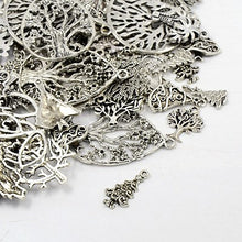 Load image into Gallery viewer, Pack 30 Grams Antique Silver Tibetan Random Shapes &amp; Sizes Charms (TREE)