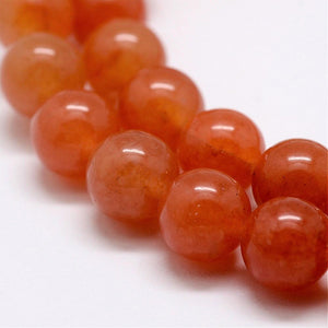 Red Orange Aventurine 6mm Round Beads / 15.5 Inch Strand