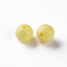 Load image into Gallery viewer, Pack of 70 Opaque Acrylic 10mm Round Large Hole Beads - Yellow