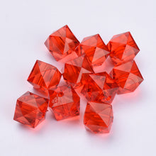 Load image into Gallery viewer, Acrylic Faceted Cube Beads 8mm Pack of 100 – Red