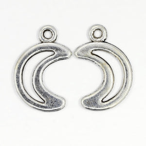Tibetan Style Antique Silver 17mm Moon Charms Pendants Pack of 50