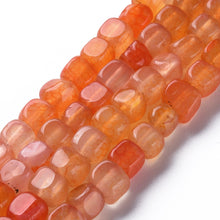 Load image into Gallery viewer, Strand of 60+ Natural Agate Dyed 6 – 8mm Cube Beads - Orange