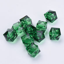 Load image into Gallery viewer, Acrylic Faceted Cube Beads 8mm Pack of 100 – Dark Green