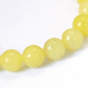 Strand Of 60+ Yellow Lemon Jade 6mm Plain Round Beads