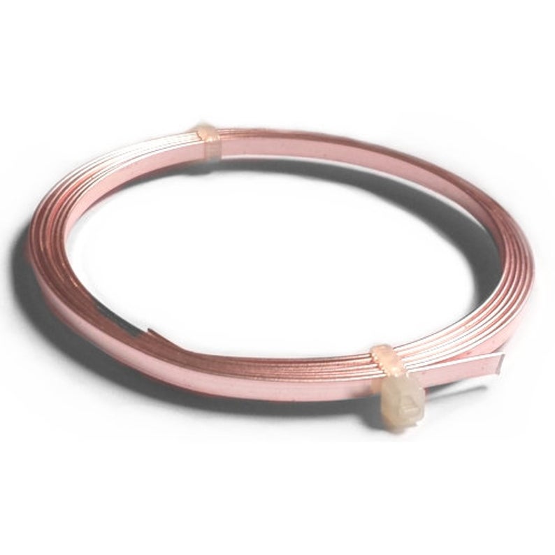 Copper Craft Wire Rose Gold Plated Flat Tape 1M Coil 0.75 x 3mm